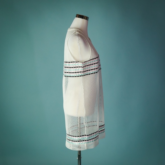 TOBI Medium White Mesh Ribbon Swim Cover Up NWT - Picture 3 of 5